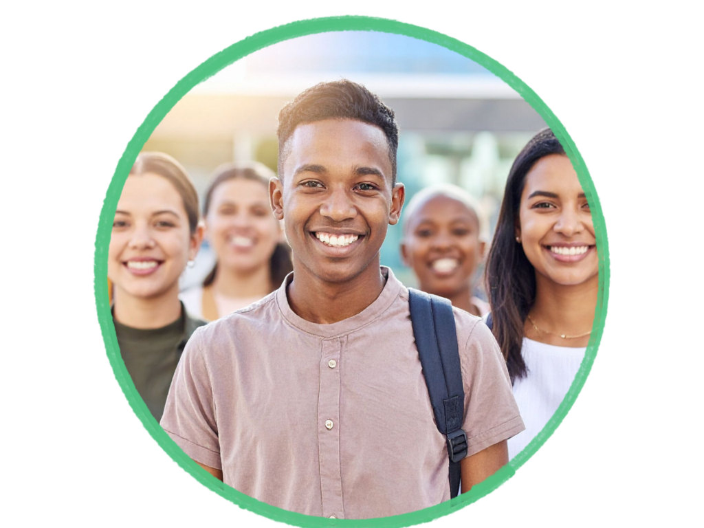 Happy, smiling, well-funded college students.